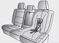 2. Route the child restraint seat strap
