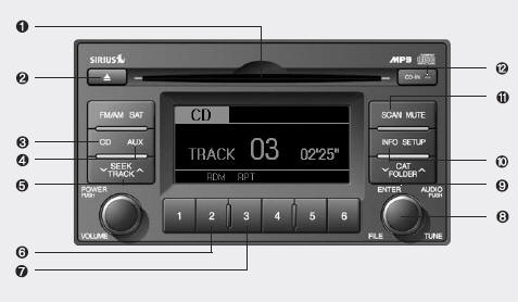 CDP, AUX(PA910L, SIRIUS SATELLITE RADIO MODEL) (IF EQUIPPED)