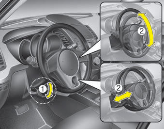 To change the steering wheel angle, pull