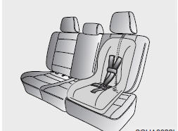 1. Route the child restraint seat strap