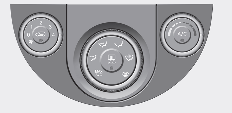 1. Fan speed control knob