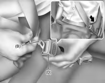 3. Pull the tongue plate (B) and