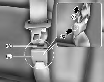 2. To retract the rear center seatbelt,