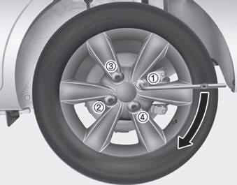 12. Once the wheel lug nuts have