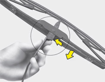 2. Compress the clip and slide the blade